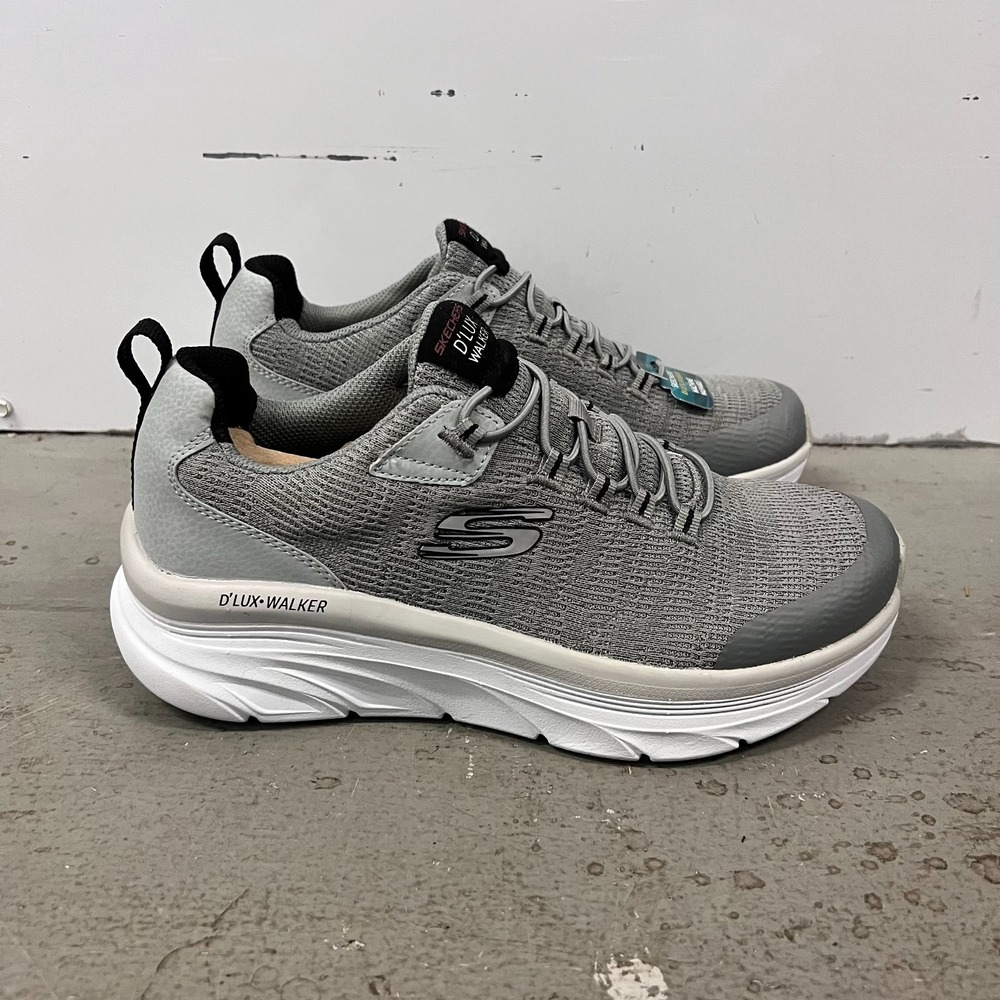 Skechers D'lux Walker Pensive 232045WW/GYBK Sneakers Men US 8 Gray Low Top Shoes